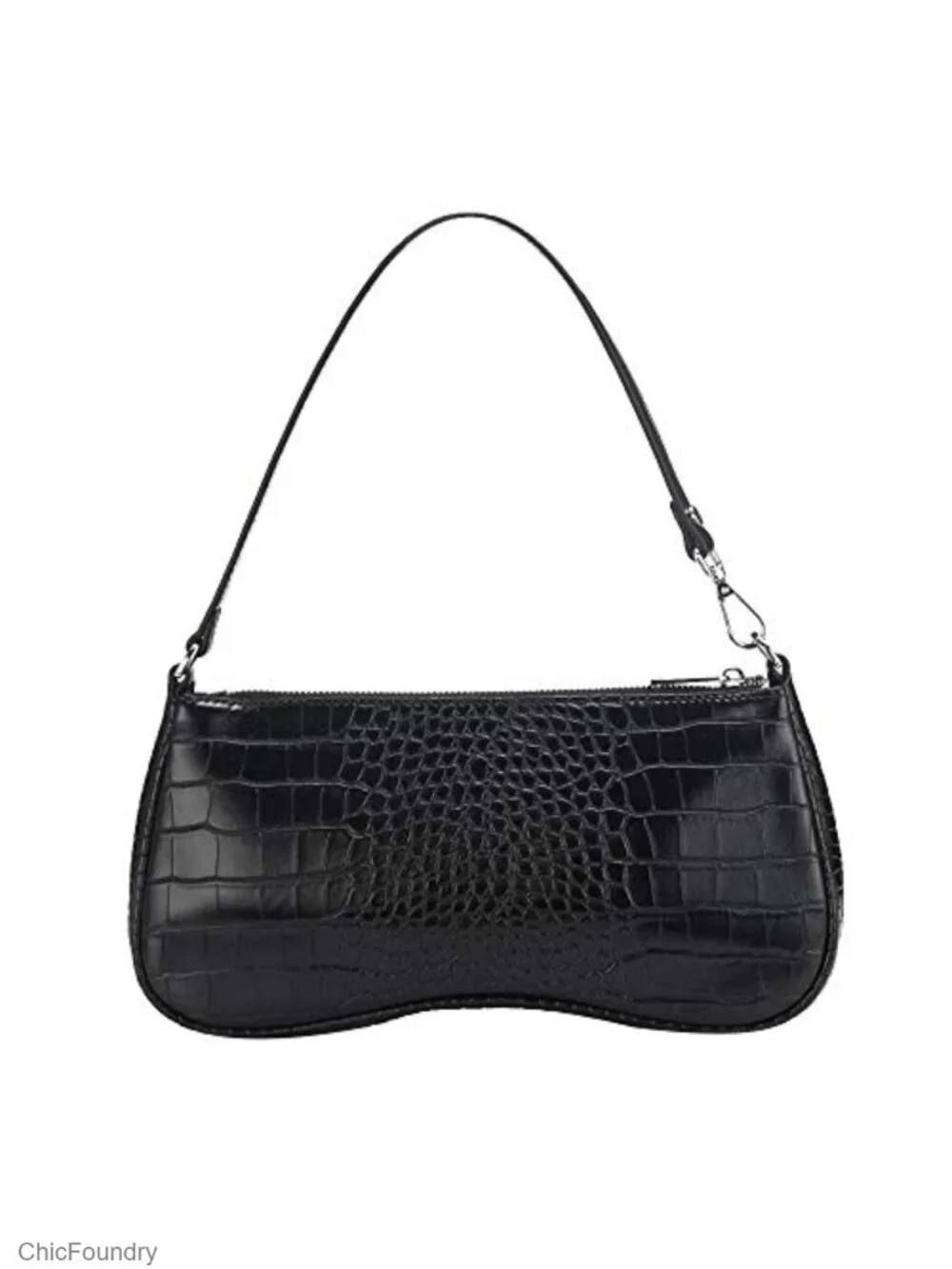 Vegan Leather Shoulder Bag Zip Closure Purse